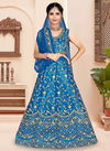 Blue Colour Exclusive Latest Designer Net Festive Wear Kids Lehenga Collection 189